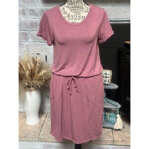 32 Degrees Cool Women's Small Mauve Soft Summer‎ Dress Cinch Waist w/ Pockets